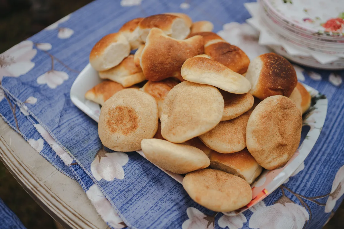 Fresh pav buns served on the table
