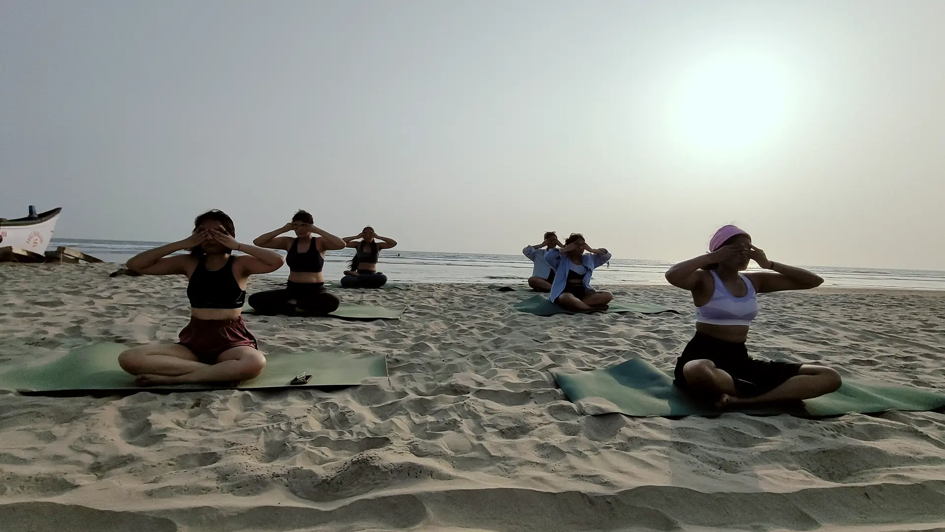 Sunrise meditation circle on Sai Island, Goa